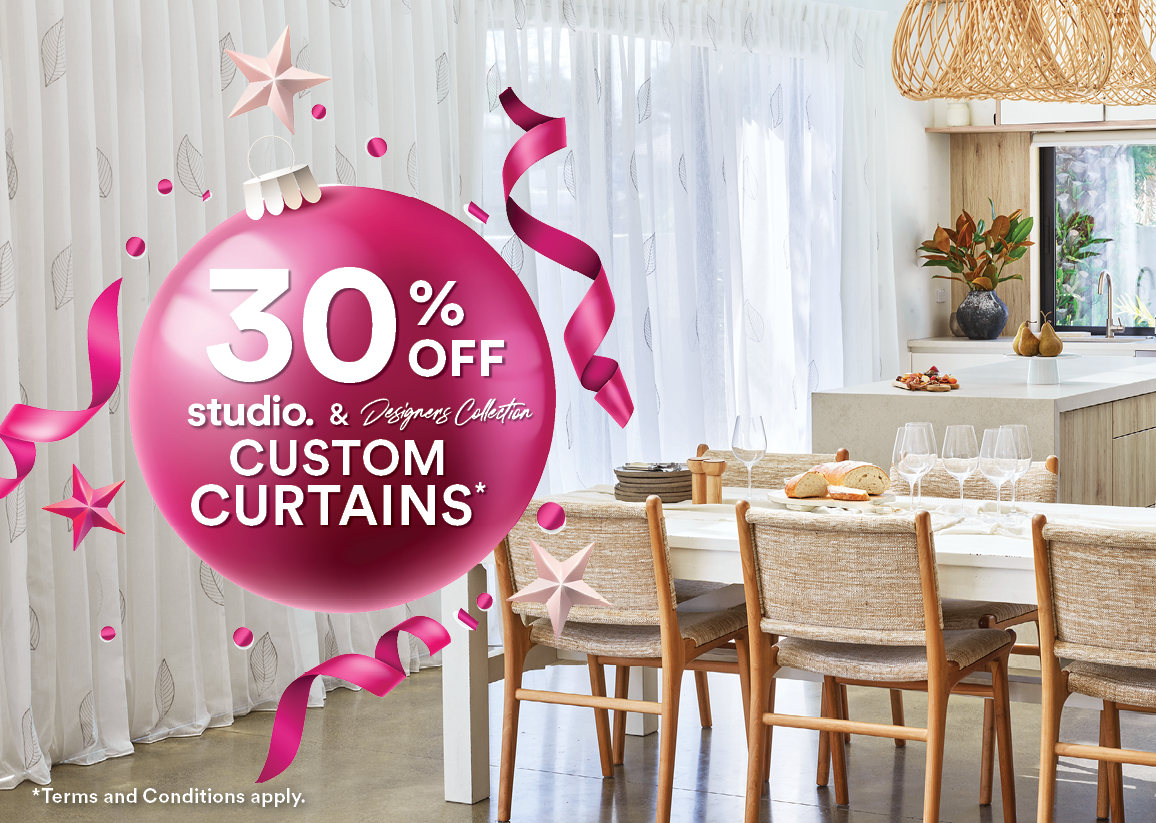 30% off Studio and Designers Collection Custom Curtains*